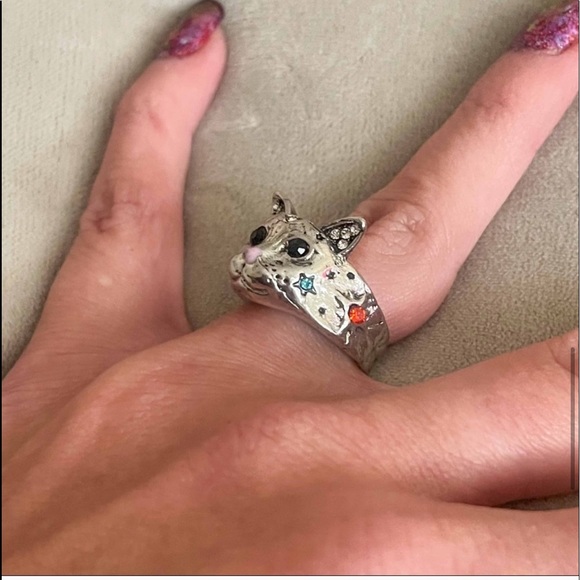 🆕 Sterling Silver Handmade Zirconia Cat Ring - Picture 8 of 12